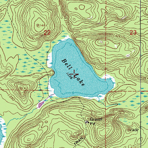 Topographic Map of Bell Lake, MN