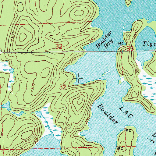 Topographic Map of Boulder Bay, MN