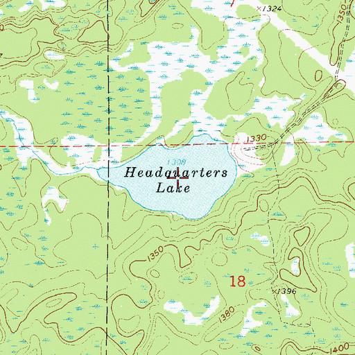 Topographic Map of Headquarters Lake, MN