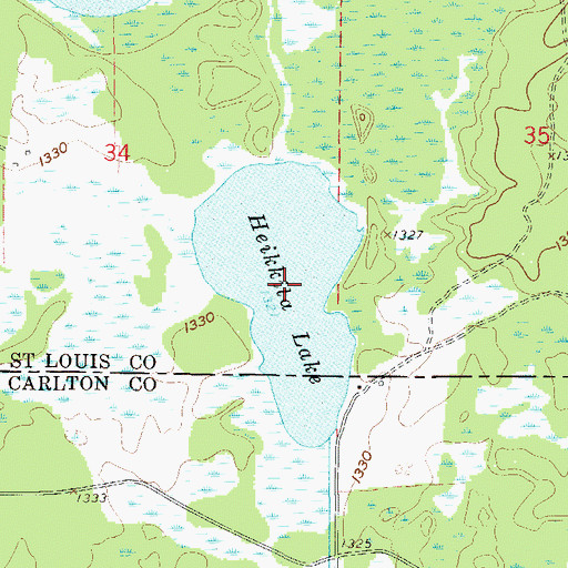 Topographic Map of Heikkila Lake, MN
