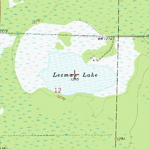 Topographic Map of Leeman Lake, MN