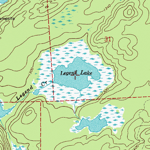 Topographic Map of Legend Lake, MN