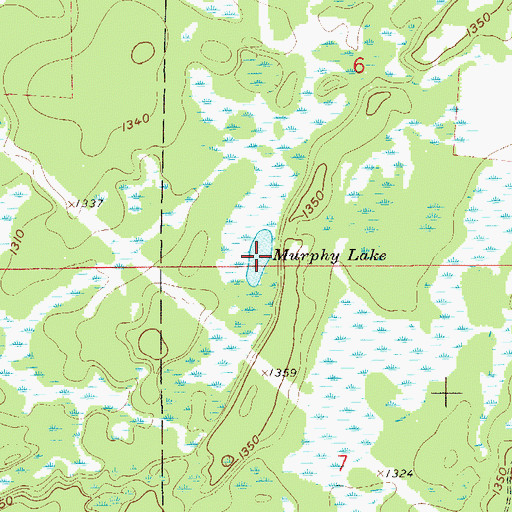 Topographic Map of Murphy Lake, MN