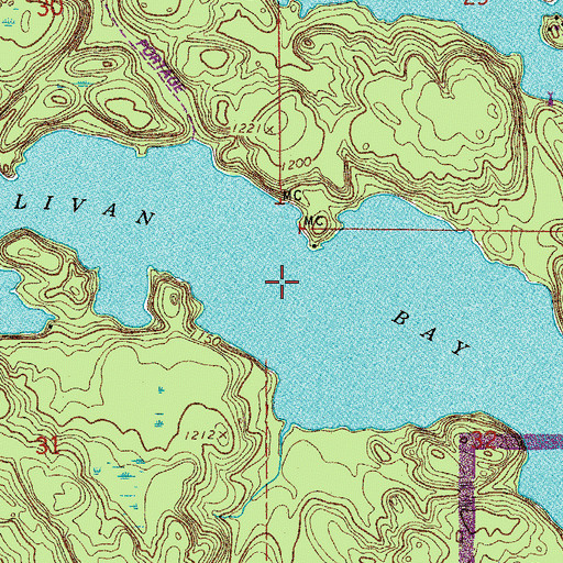 Topographic Map of Sullivan Bay, MN