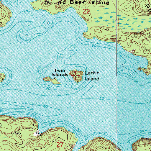 Topographic Map of Larkin Island, MN