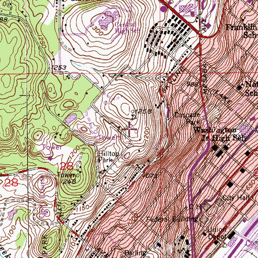 Topographic Map of WSCN-FM (Cloquet), MN