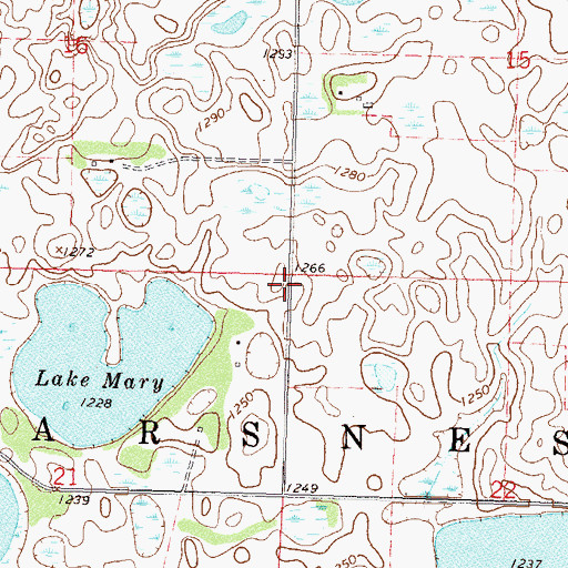 Topographic Map of Township of Barsness, MN
