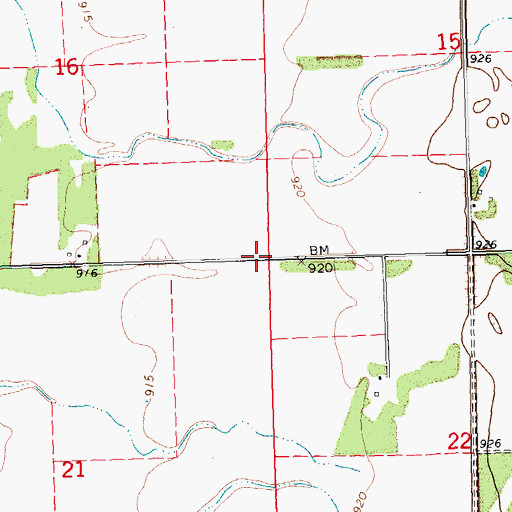 Topographic Map of Township of Hazelton, MN