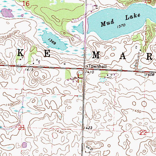 Topographic Map of Township of Lake Mary, MN