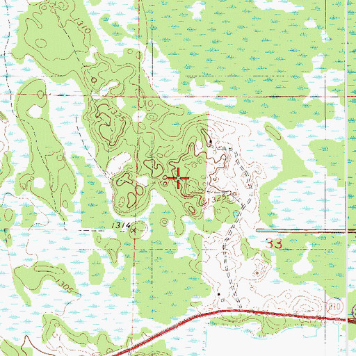 Topographic Map of Unorganized Territory of North Carlton, MN