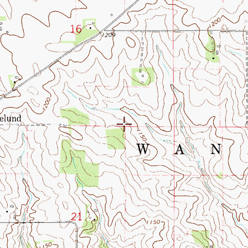 Topographic Map of Township of Wanamingo, MN