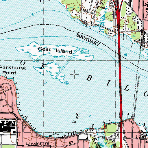 Topographic Map of Back Bay of Biloxi, MS