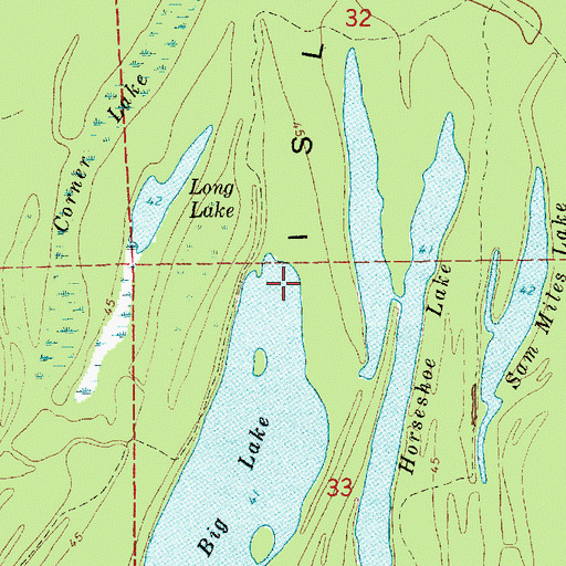 Topographic Map of Big Island, MS