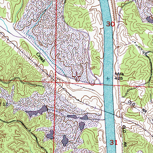 Topographic Map of Burgess Creek Church, MS