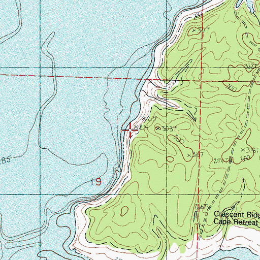 Topographic Map of Cape Retreat, MS