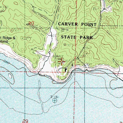 Topographic Map of Carver Point, MS