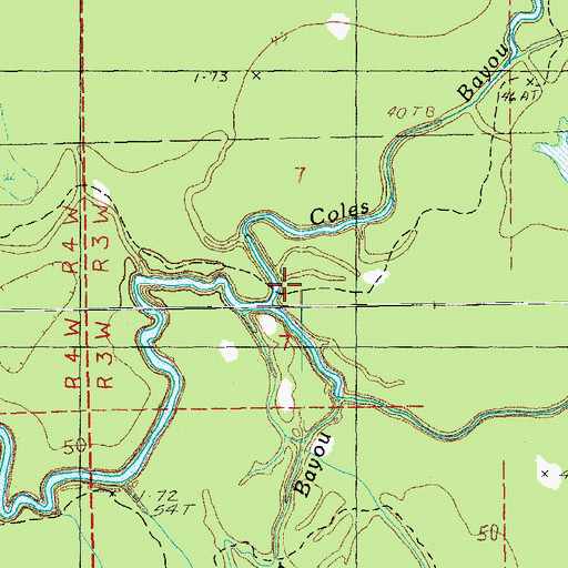 Topographic Map of Coles Bayou, MS