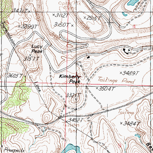 Topographic Map of Kimberly Peak, AZ