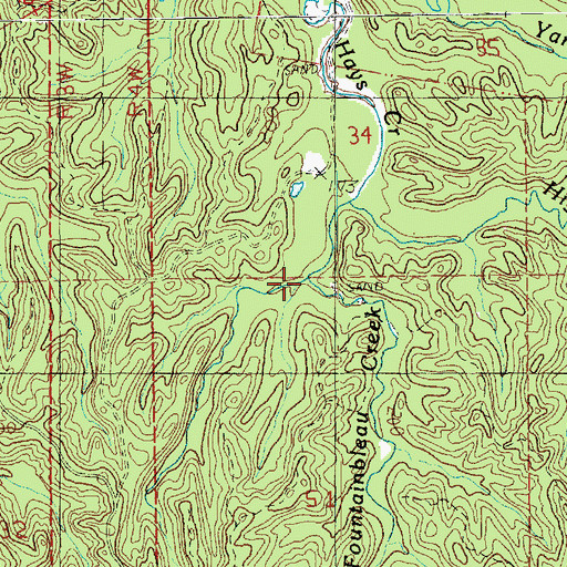 Topographic Map of Fountainbleau Creek, MS