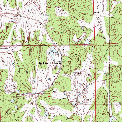 Topographic Map of Jackson Grove Church, MS