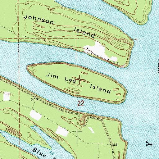 Topographic Map of Jim Lee Island, MS