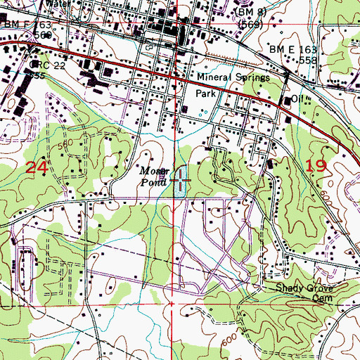 Topographic Map of Moser Pond, MS