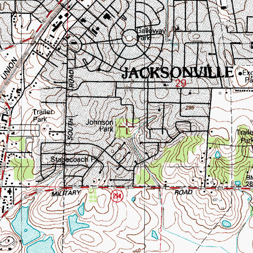 Topographic Map of Johnson Park, AR