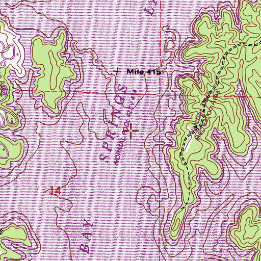 Topographic Map of Riddle Creek, MS