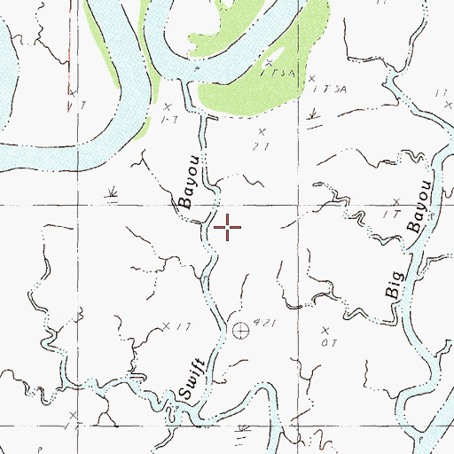 Topographic Map of Swift Bayou, MS