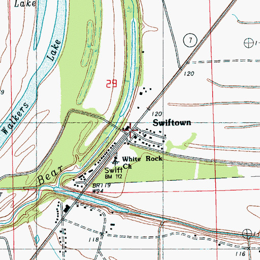 Topographic Map of Swiftown, MS