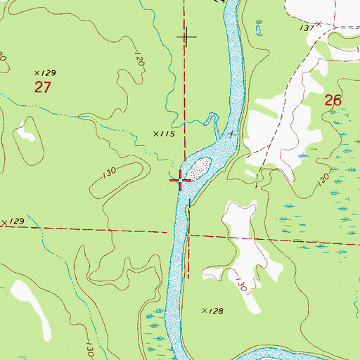 Topographic Map of Tucker Branch, MS