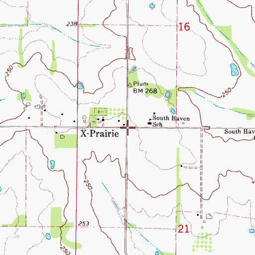 Topographic Map of X-Prairie, MS