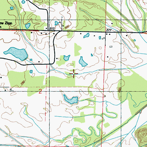 Topographic Map of Gene Verell Lake Dam, MS