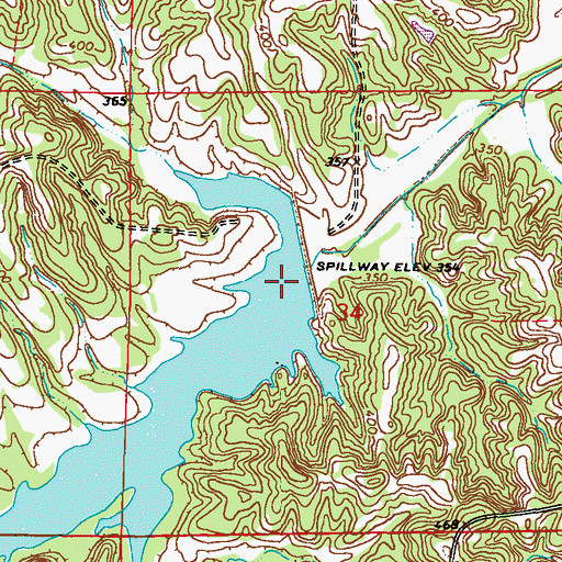 Topographic Map of Chiwapa Creek Structure 1 Dam, MS
