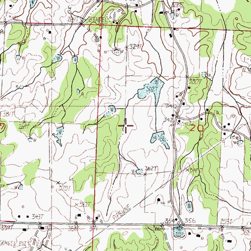 Topographic Map of Long Creek Watershed Y-11a-23 Dam, MS