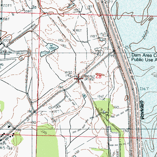 Topographic Map of Haserway (historical), MS