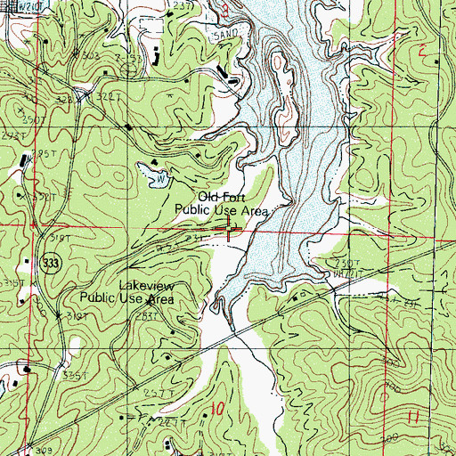 Topographic Map of Old Fort Public Use Area, MS