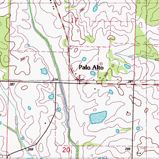 Topographic Map of Palo Alto, MS