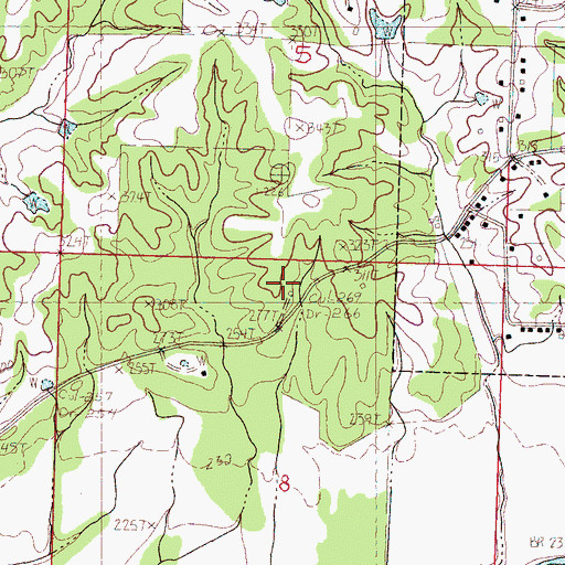 Topographic Map of Sacrifice Church (historical), MS