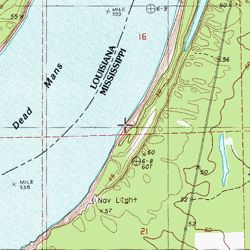 Topographic Map of Gaines Landing (historical), MS