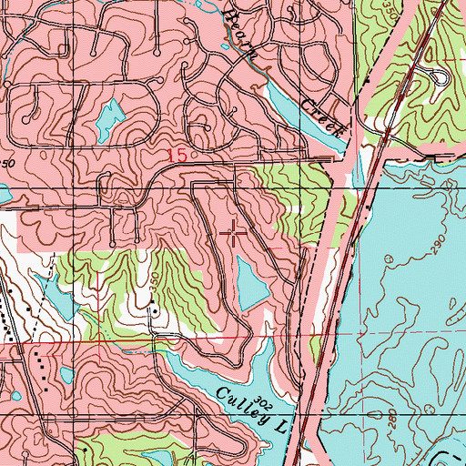 Topographic Map of Natchez Trace Village, MS