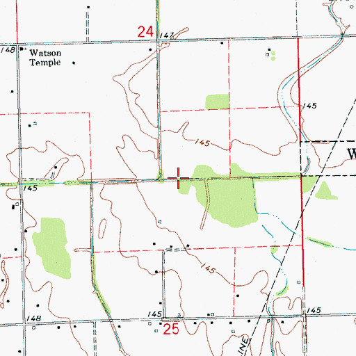 Topographic Map of Ditch Number Five, MS