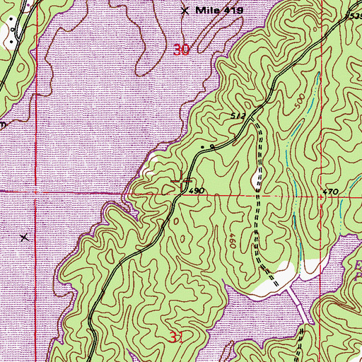 Topographic Map of Crows Neck Recreation and Environmental Center, MS