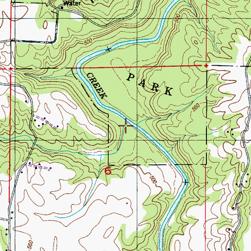 Topographic Map of McRae Branch, MS