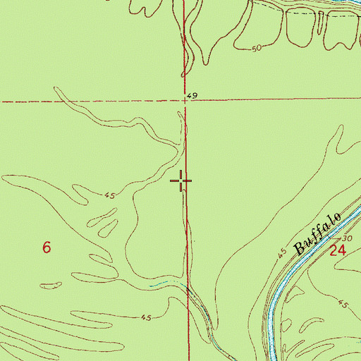 Topographic Map of Old River Oil Field, MS