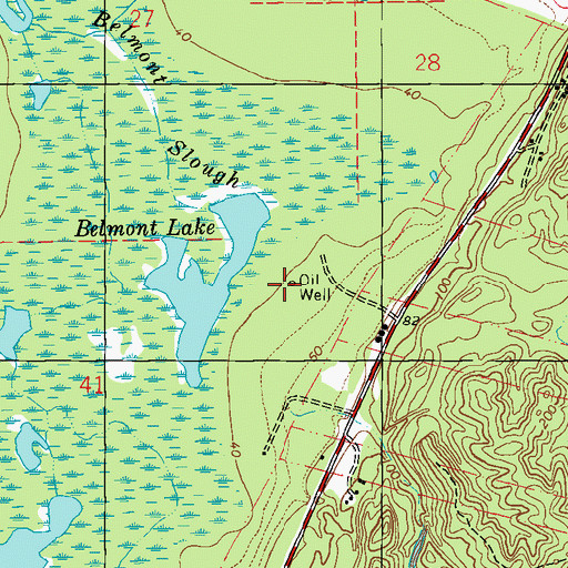 Topographic Map of Belmont Lake Oil Field, MS