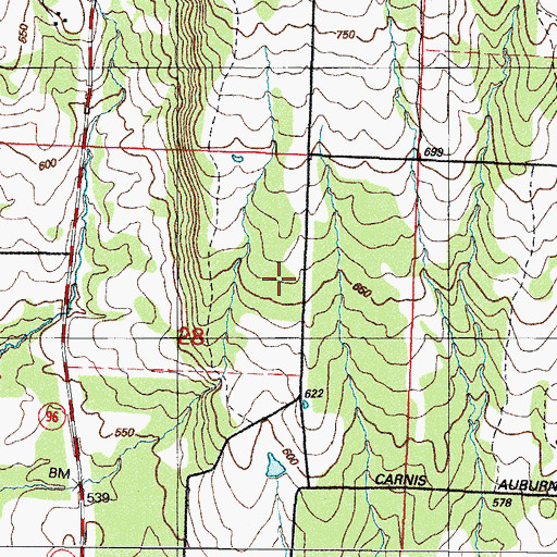 Topographic Map of Unorganized Territory of Fort Chaffee, AR