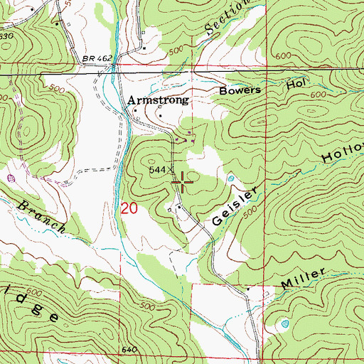 Topographic Map of Township of North Union, AR