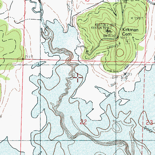 Topographic Map of Kirkman Landing, MS