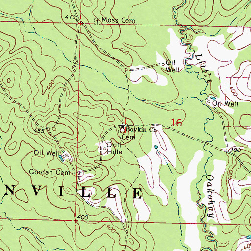 Topographic Map of Boykin Church, MS